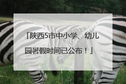 陕西5市中小学、幼儿园暑假时间已公布！