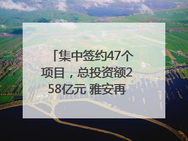 集中签约47个项目，总投资额258亿元 雅安再添发展“新引擎”｜数读西投