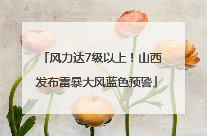 风力达7级以上！山西发布雷暴大风蓝色预警