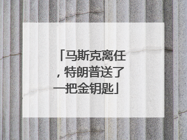 马斯克离任，特朗普送了一把金钥匙