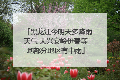 黑龙江今明天多降雨天气 大兴安岭伊春等地部分地区有中雨