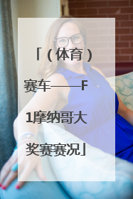 （体育）赛车——F1摩纳哥大奖赛赛况