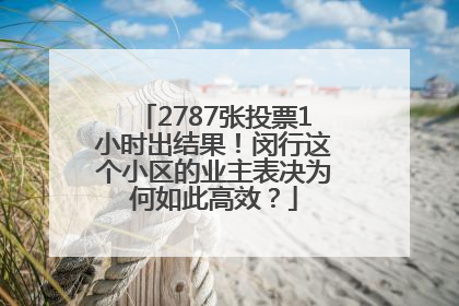 2787张投票1小时出结果！闵行这个小区的业主表决为何如此高效？