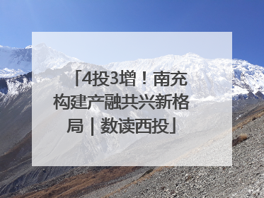 4投3增！南充构建产融共兴新格局｜数读西投