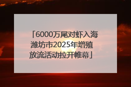 6000万尾对虾入海 潍坊市2025年增殖放流活动拉开帷幕