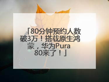 80分钟预约人数破3万！搭载原生鸿蒙，华为Pura 80来了！